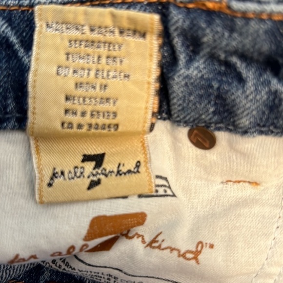 VINTAGE 7 FOR ALL MAMKIND LOW RISE FADED JEANS 28 BOOTCUT LIGHT FLARE - Picture 6 of 7
